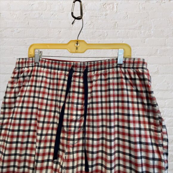 HANES -- PJ/Lounge Pants, Large Man, Red/Navy Plaid, Drawstring Waist, Pockets - Picture 5 of 8